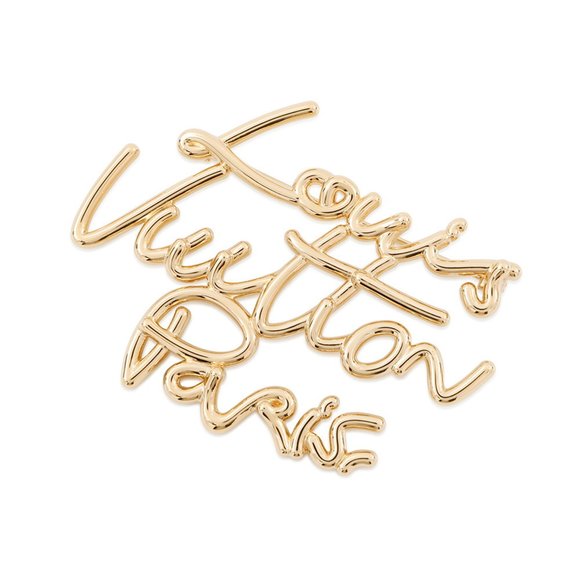 Louis Vuitton Brooch LV Script Metal M03098 LOUIS VUITTON - Picture 1 of 7